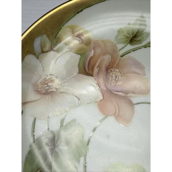 Old RS Prussia Germany Hand Painted Cabinet Plate Gold Floral Signed - Picture 7 of 15